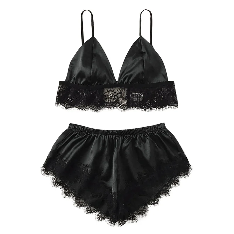 

2 шт., Женская кружевная Пижама на бретельках, топ без рукавов и шорты