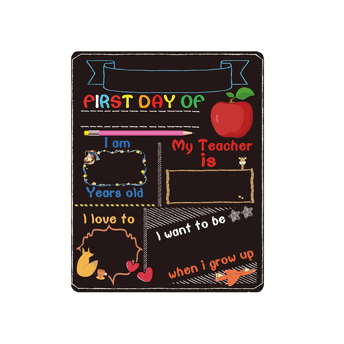 

School Daysign Board First Last Chalkboardback 1St Kindergarten Message Smallsupplies Blackboard Chalkboards Chalk Student Signs
