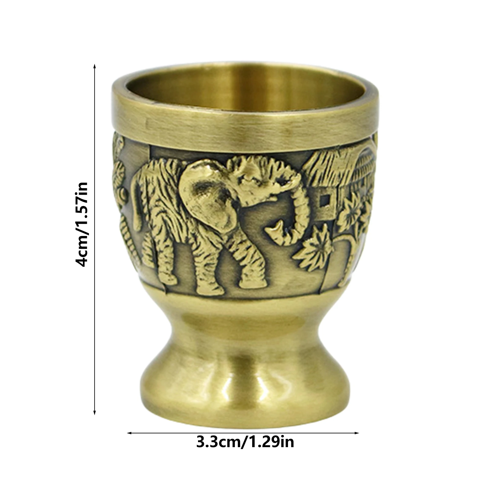 Металлическая чашка с гравировкой бокал со слоном священным узором стеклянная