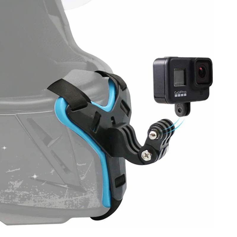 

Ремешок для шлема и подбородка держатель для GoPro Hero 10/9/8/7/6/5 DJI Спортивная камера держатель на все лицо аксессуары для мотоциклетной камеры