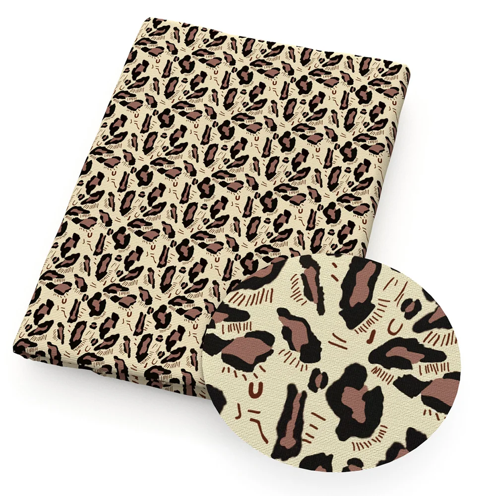 Материал из полиэстер-хлопка с пятнистым леопардовым патчворком из животной кожи для тканей, шитья, квилтинга, рукоделия, ручной работы C17277 ON.