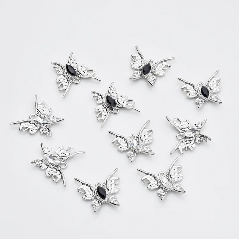 

10 шт. 22x22 мм сверкающие подвески-бабочки из сплава для самостоятельного изготовления ожерелья браслета сережек материалы для ювелирных изделий