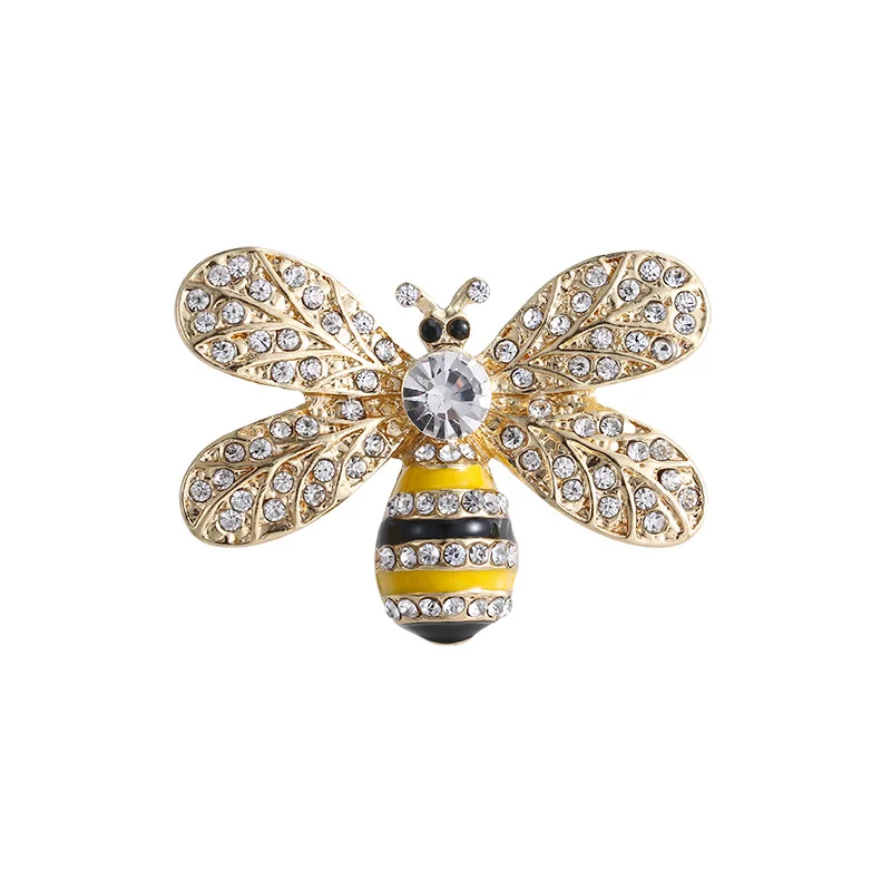 

Insect Animal Brooch Pins For Women Bling Rhinestone Cute Bee Brooches Enamel Pin Clothing Coat Bag Jewelry Wedding Party