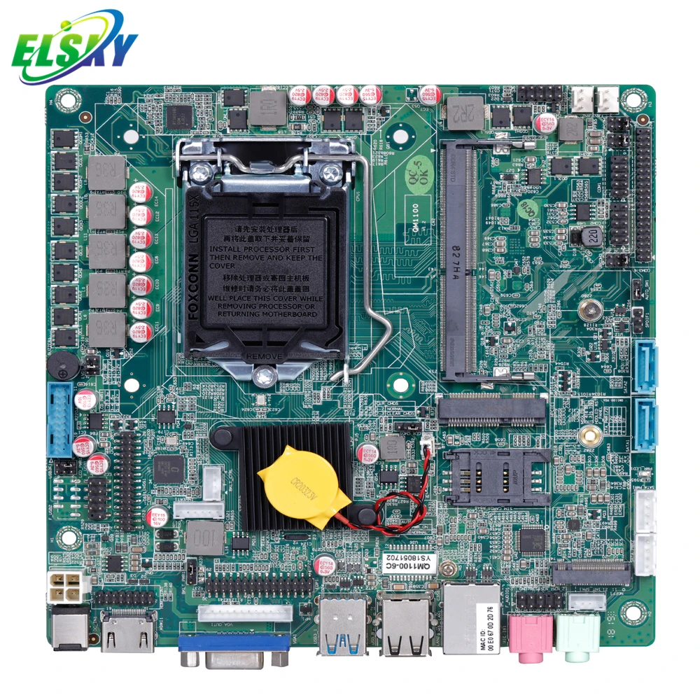 

Hot Selling 6th 7th gen LGA1151 H110 chipset Mini-itx motherboard with 1*DDR4 Max.16GB RAM RTL8111F 1/2*LAN 10*USB ATXpower