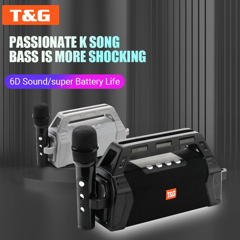 

Портативная беспроводная BT Колонка T & G, беспроводной микрофон для караоке, Aquare Dance, уличный сабвуфер, стерео звуковая коробка