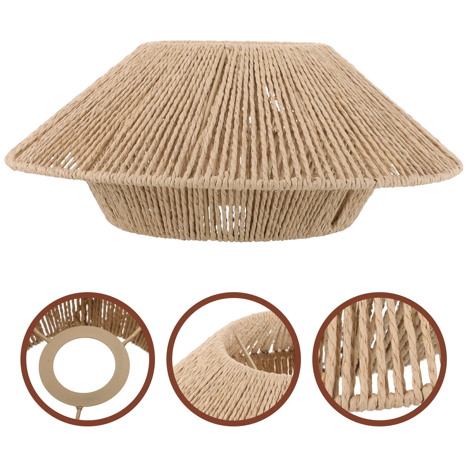 

1Pc Rustic Lamp Shade Rattan Ceiling Light Fixture Replacement Lamp Shade Small Lampshade Vintage Pendant Light