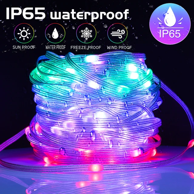 RGB IC Christmas Lights for Tree Led Fairy String Lights Christmas Tree Decor New Year's Eve 2024 Party Outdoor Camping Lights 4