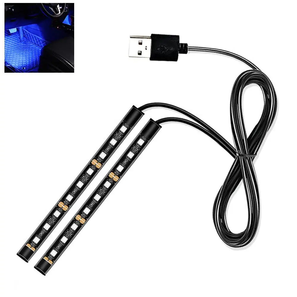 

Комплект освещения для салона автомобиля, подсветка 5 В, USB, авто декоративная атмосфера, неоновая лампа, автомобильные аксессуары