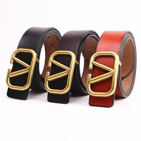 designer ladies multicolor two layer leather smooth buckle belt luxury fashion trend belt