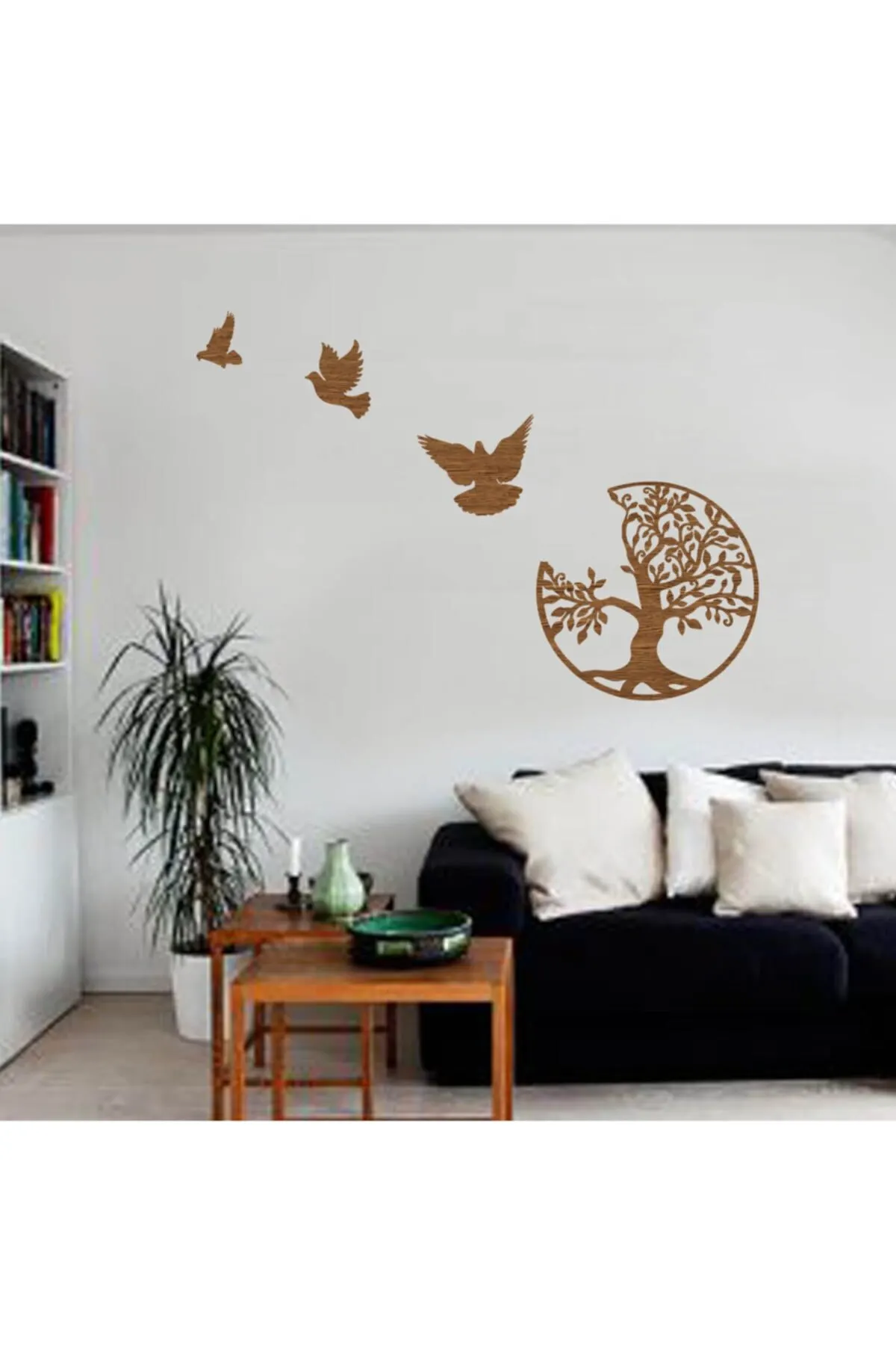 

Wood Wall Art Decorative Laser Cut Tree of Life Flying Birds 3D Mdf Stylish Design Home Office Living Room Gifts