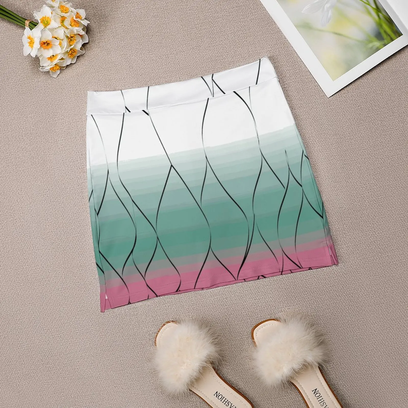 Женская юбка с узором Shinobu Спортивная юбка-шорт карманом Модная в корейском стиле