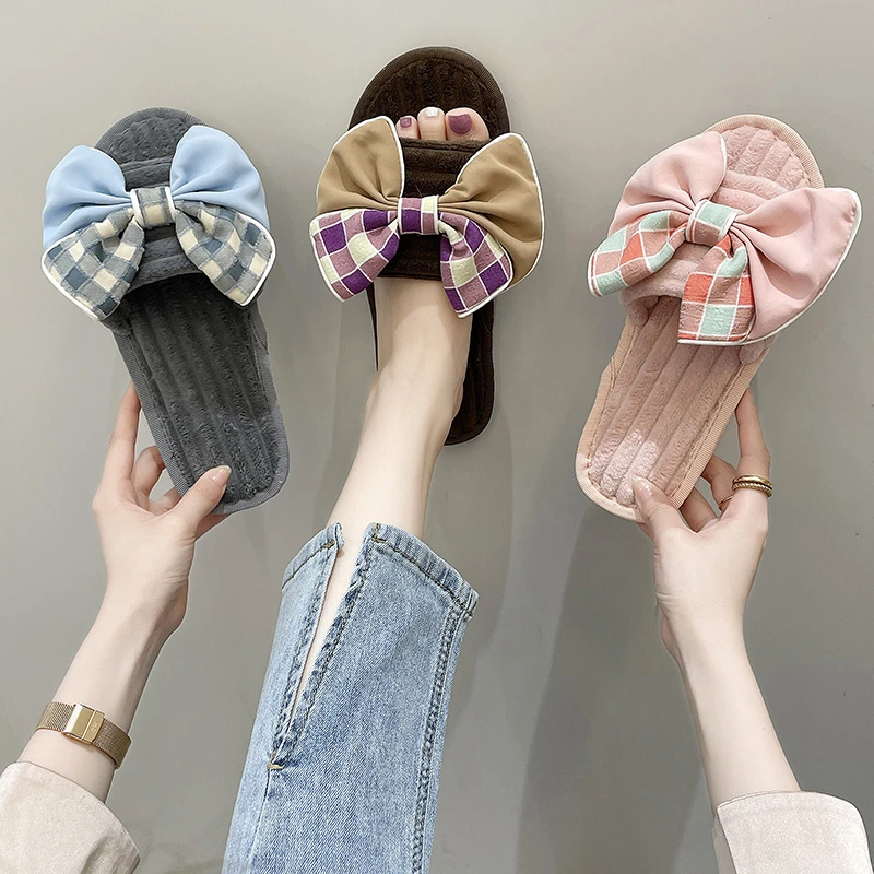 

2022 New Summer Women Slippers Cute Butterfly-Knot Casual Slippers Lady Slides Flats Shoe Women Shoes for Women 2022 Plus Size