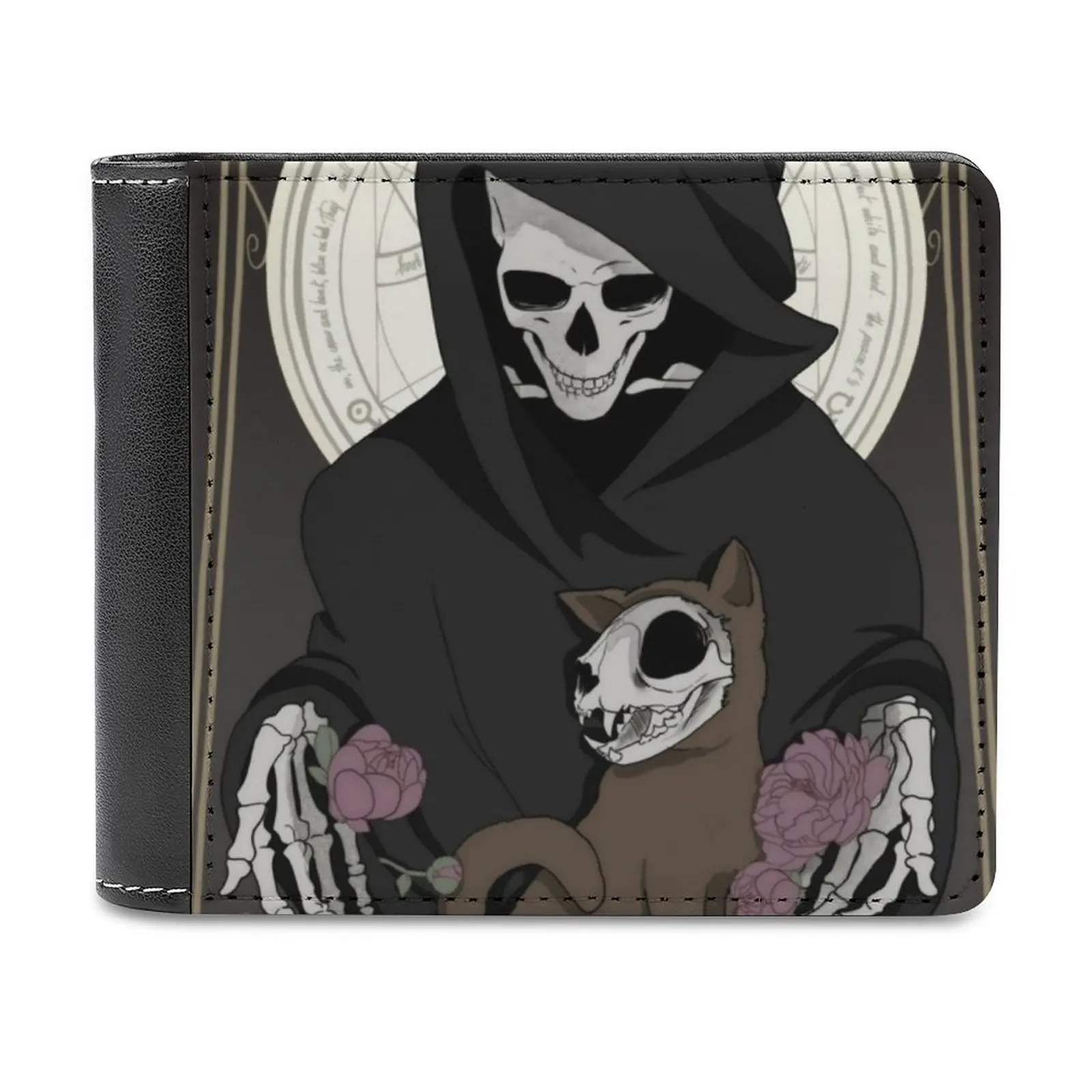 

Мужской кожаный кошелек с рисунком Love Reaper, мужской короткий кошелек с несколькими кармашками для карт, модный кошелек Reaper Dark Grimm Skeleton Death