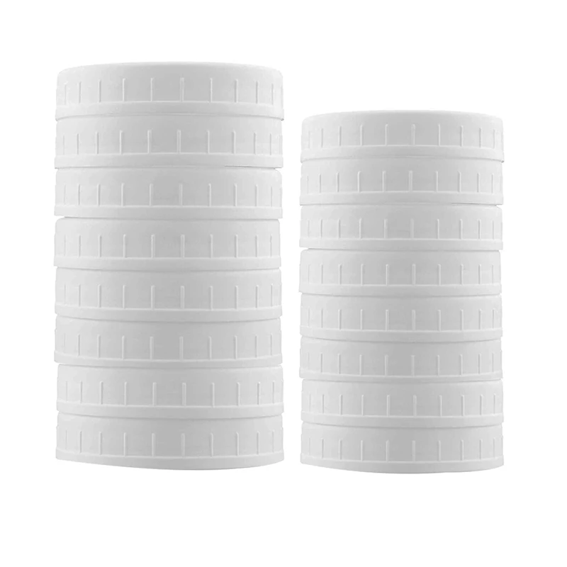 

Hot SV-16-Pack Plastic Mason Jar Lids With Sealing Rings,For Ball Jars And More,Regular Mouth Jar Lids And Wide Mouth Jar Lids