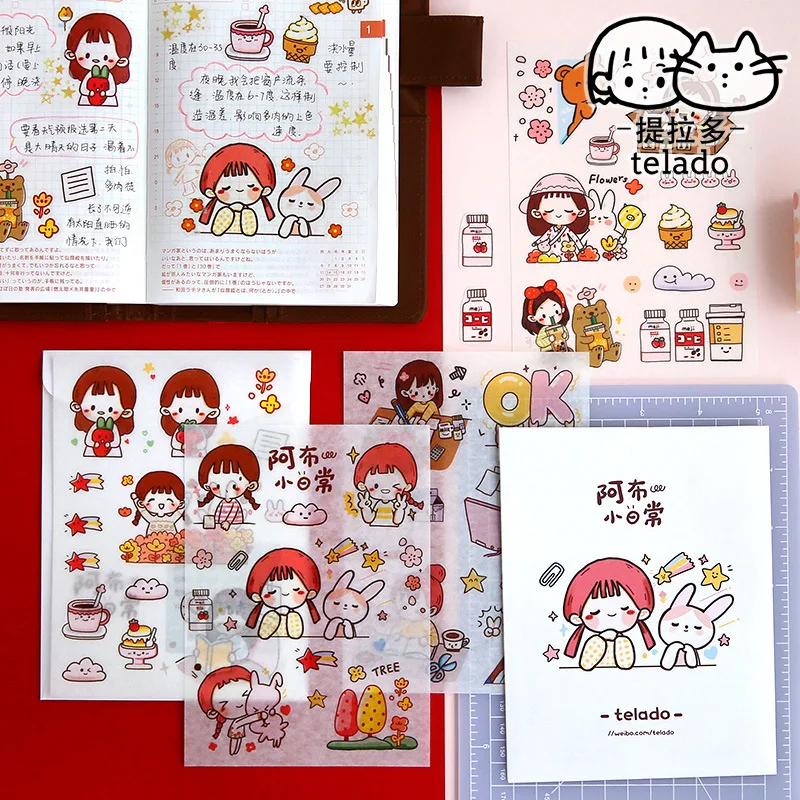 

Cute Cartoon Girl Stickers Cartoon Diary Decorative Journal Sticker for Scrapbooking DIY Hobby Handicraft Material Supplies
