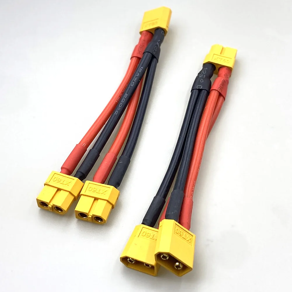 Фото Параллельный разъем батареи XT60XT90 Tplug, штекер/гнездо, двойной удлинитель, 3way12AWG, силиконовый разветвитель, y/проводной для двигателя батареи RC №4