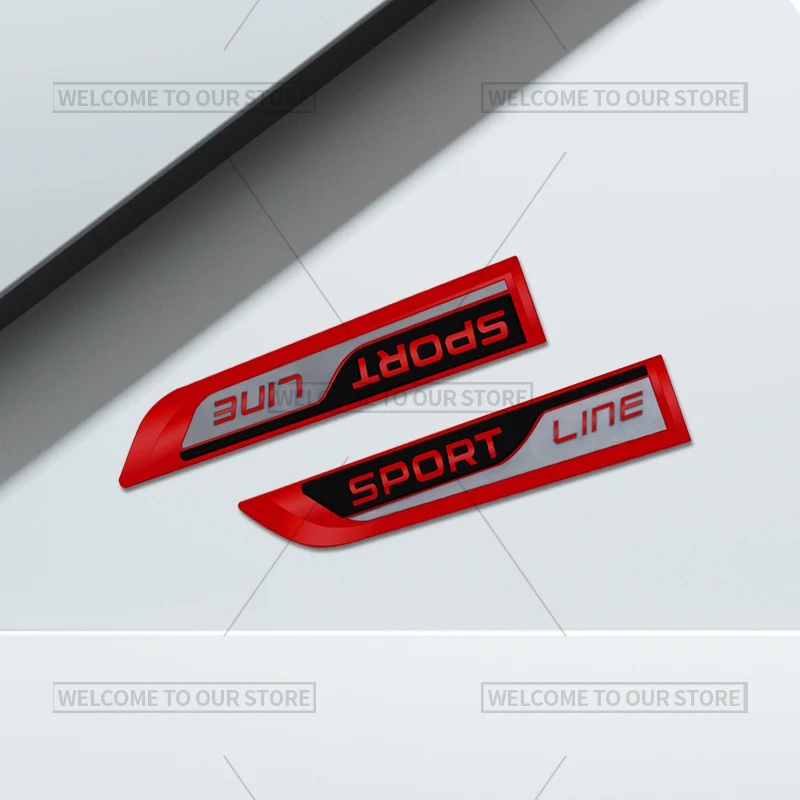 3D Стайлинг автомобиля, эмблема спортивной линии, боковой значок, металлические наклейки, наклейки на задний багажник для Skoda Citigo Octavia Kodiaq Kamiq Yeti Fabia RS
