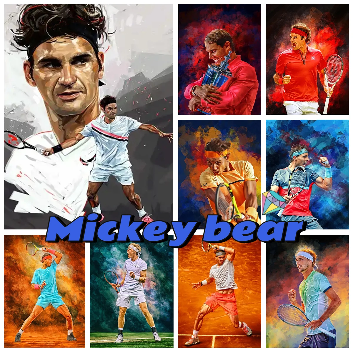 

Diy 5D Diamond Art Painting World Tennis Player Full Rhinestones Embroidery Mosaic Picture Cross Stitch Home Decor New Arrivals