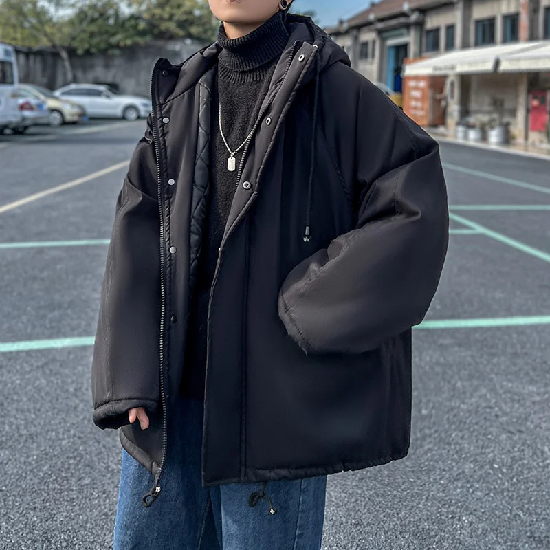 Winter Jacket Men Warm Fashion Oversize Black Thicken Jacket Men Streetwear Korean Loose Thick Short Coat Mens Parker Clothes