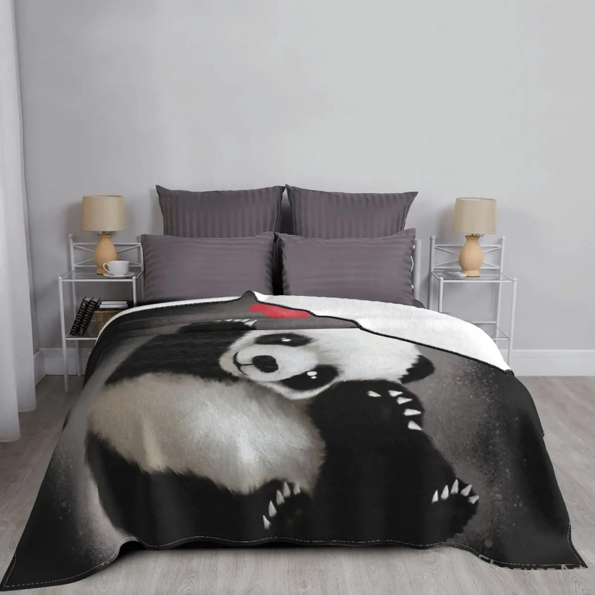 Ультрамягкое Флисовое одеяло Panda Love An | AliExpress