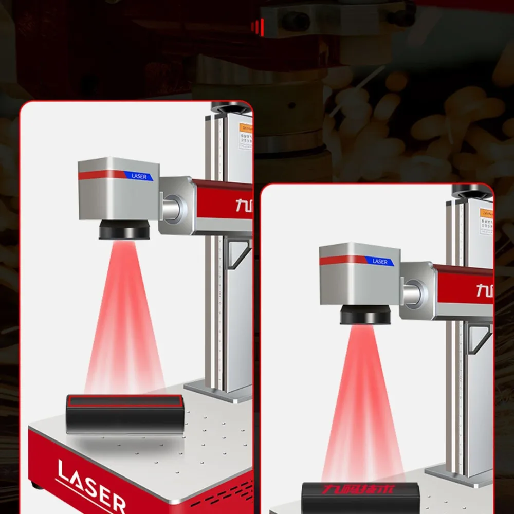 Автофокус 50 Вт волоконная лазерная маркировочная машина с вращающимся кольцом 20