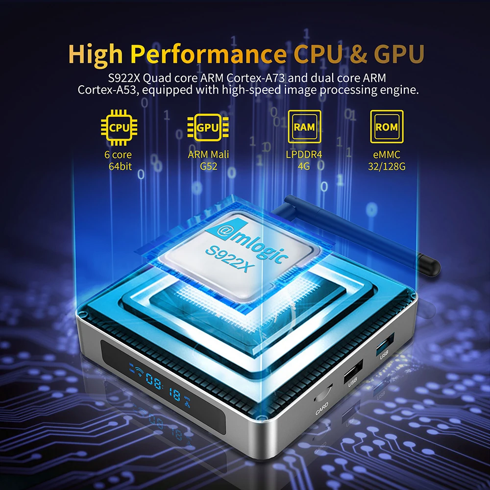 X96 X9 ТВ-приставка Amlogic S922X Android 9.0 DDR4 4G RAM 32G ROM 8K Декодирование видео 5G Dual Wifi 1000M Ethernet 4K