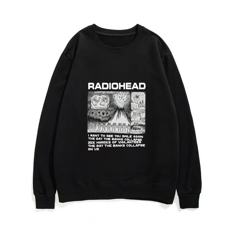 

Radiohead Print Sweatshirt Thom YorkeEnglish Rock Band Pullover Alternative RockIndie Rock Sweatshirts Men Women Loose Pullovers