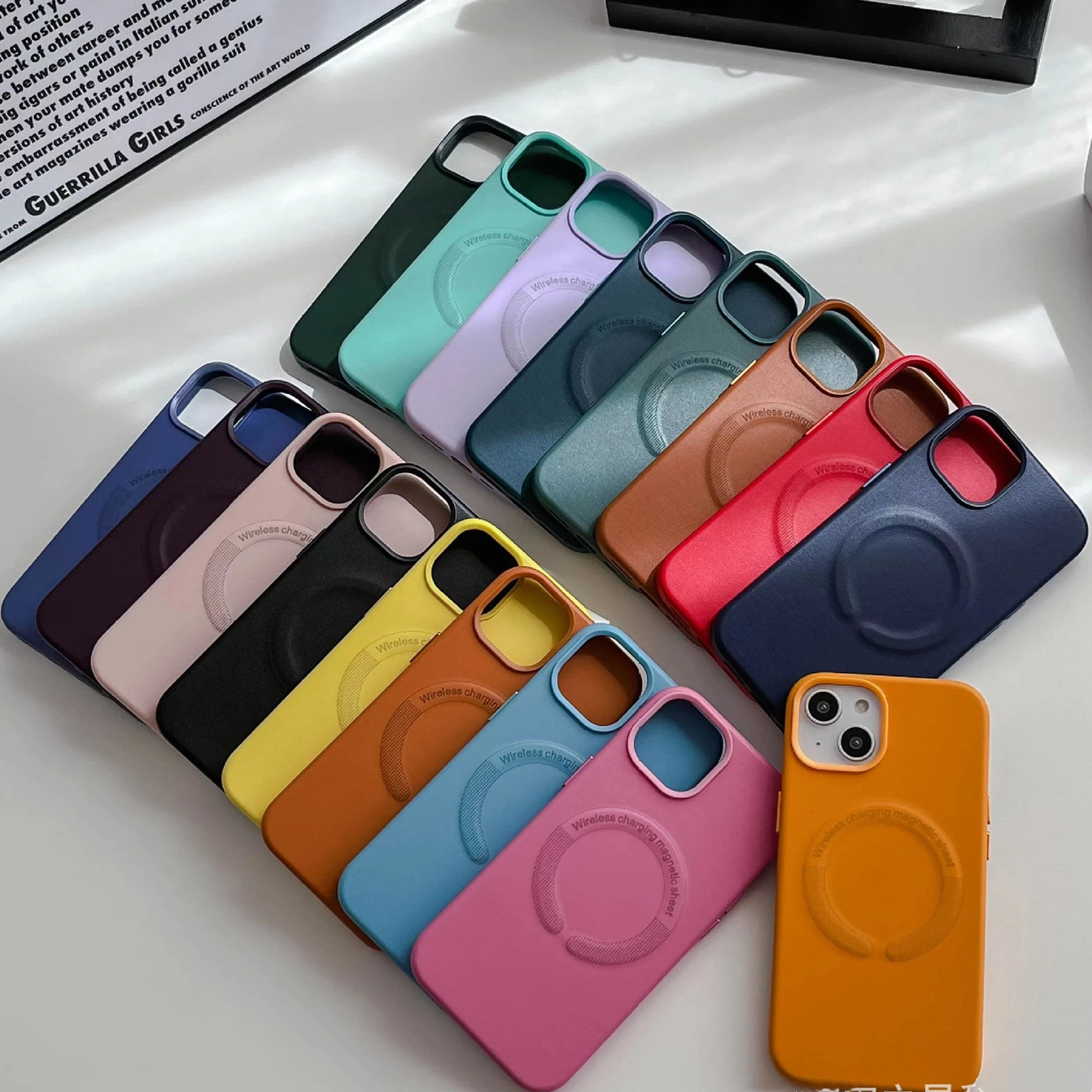 

10pcs/Original PU Leather For Magsafe Case For iPhone 14 Pro Max Plus Magnetic Wireless Charging Leather Case For iPhone 13 12