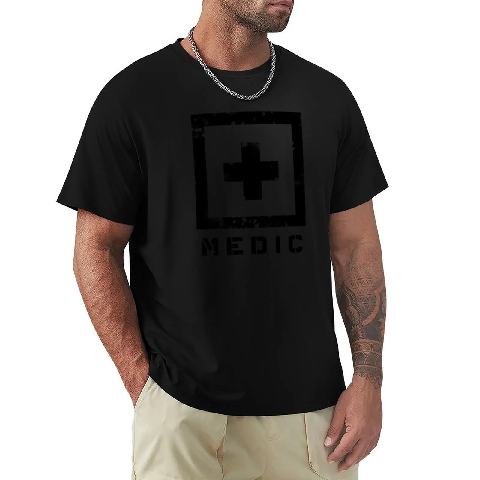 Фото Футболка Planetside 2 Medic с эффектом состаривания, повседневная, свободного кроя, летняя. №1