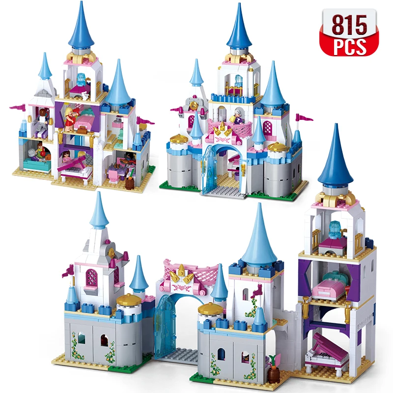 

MOC Girls Dream Castle Building Blocks Ideas Princess Sapphire Castle House Bricks Assembly Toys Holiday Gift For Children Girls