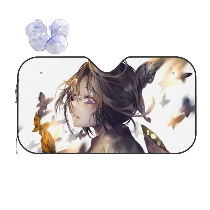 

Ghost Slayer Anime Car Sunshade Cartoon Animation Car Sunscreen UV Protection Auto Parts Decorative Sunshade