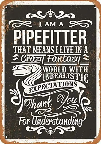 

Crazy Pipefitter-ржавые винтажные знаки, жестяное украшение для стен дома