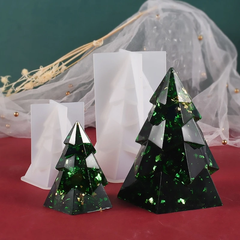 

Christmas Tree Resin Mold 3D Ornament Mould Handmade-Soap Epoxy Molds Home