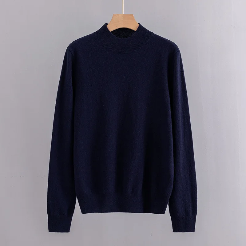 

Осенне-зимний новый классический простой пуловер с коротким высоким воротником вязаный кашемировый свитер пуловер