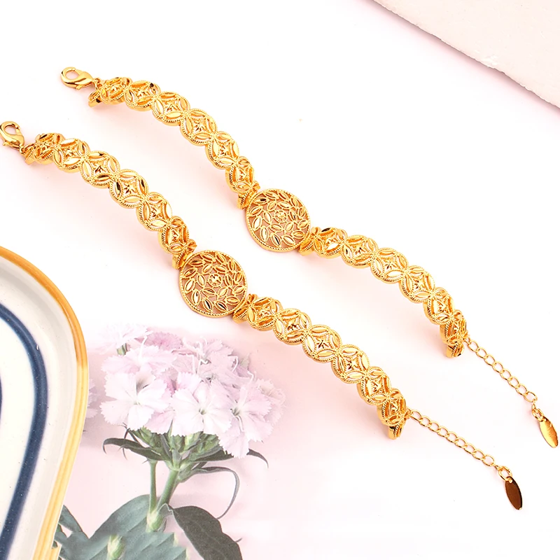 Женский браслет с покрытием 24-каратным золотом Арабская и Дубайская Свадебная