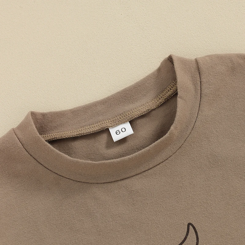 Комбинезон с коротким рукавом для мальчиков и девочек принтом коровы