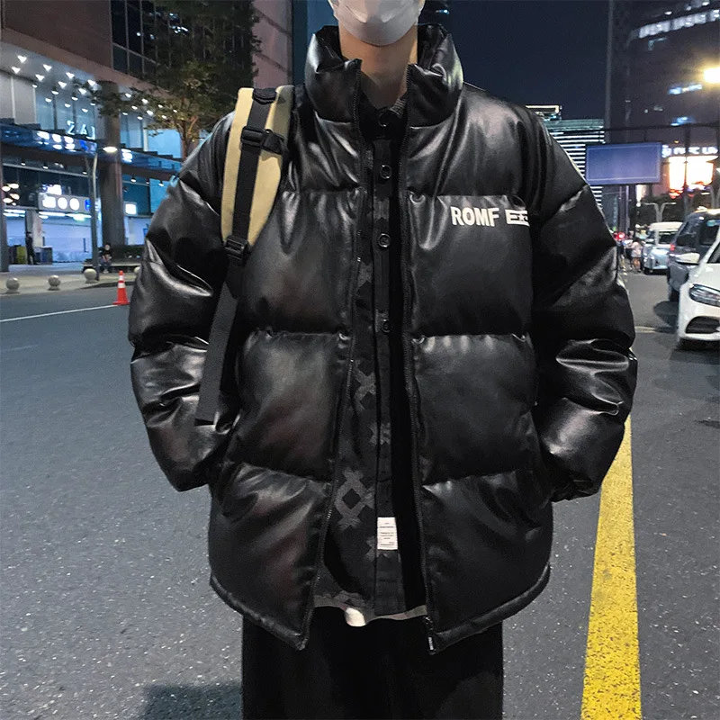 Winter American Retro Letters Stick Cloth Embroidery Stand Collar Warm and Cold Loose Casual Cotton Clothing New Coat Wholesale