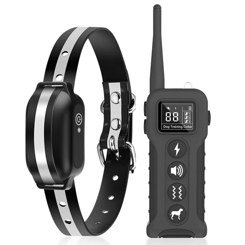

1Set Dog Trainer Remote Bark Stopper Pet Trainer Electric Training Collar Anti Bark Dog Collar Bark Stopper Collar Black