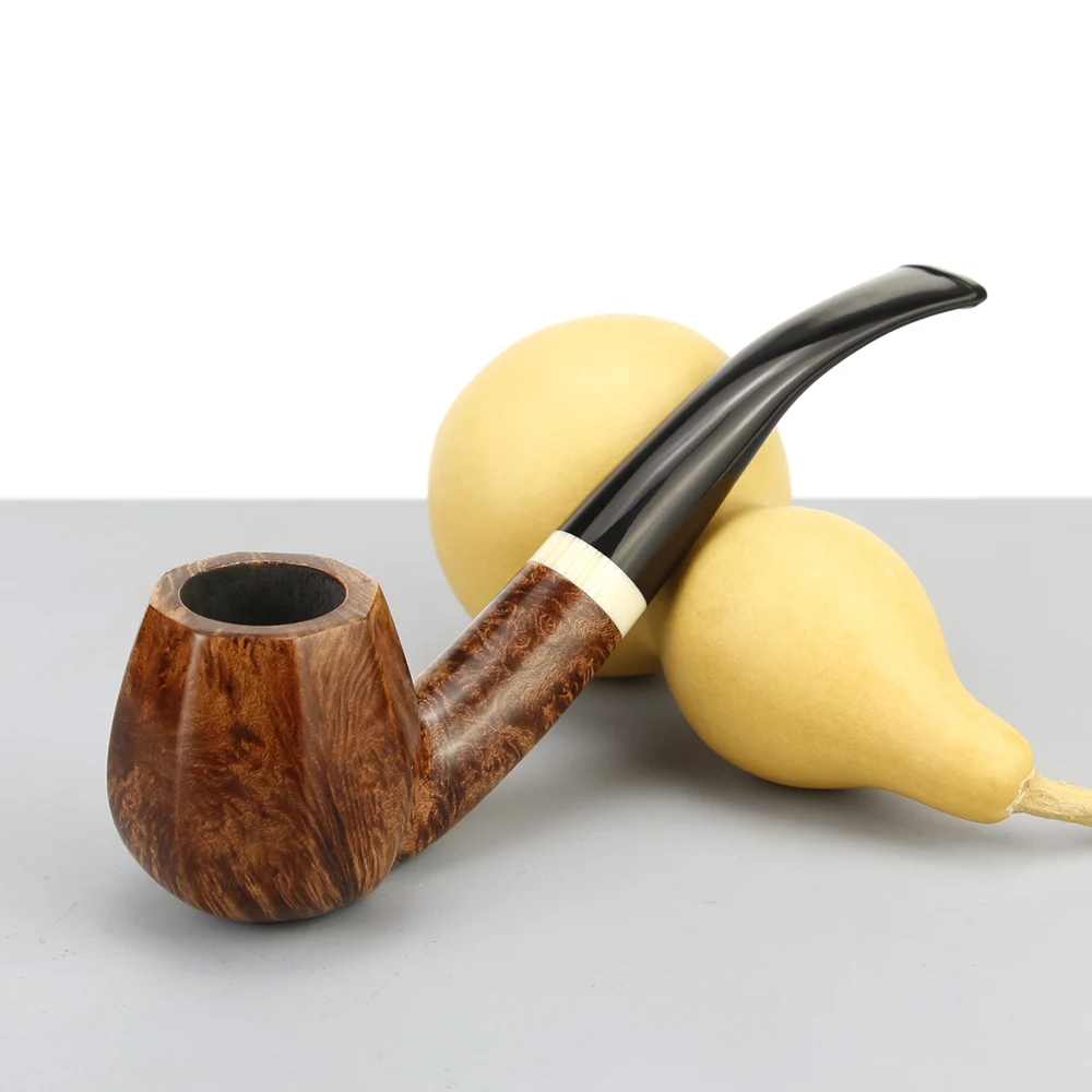 

New Octagon Bowl Briar Pipe 9mm Filter Bent Smoking Pipe Briar Tobacco Pipe High Quality Briar Wood Pipe Smoke Accessory Set