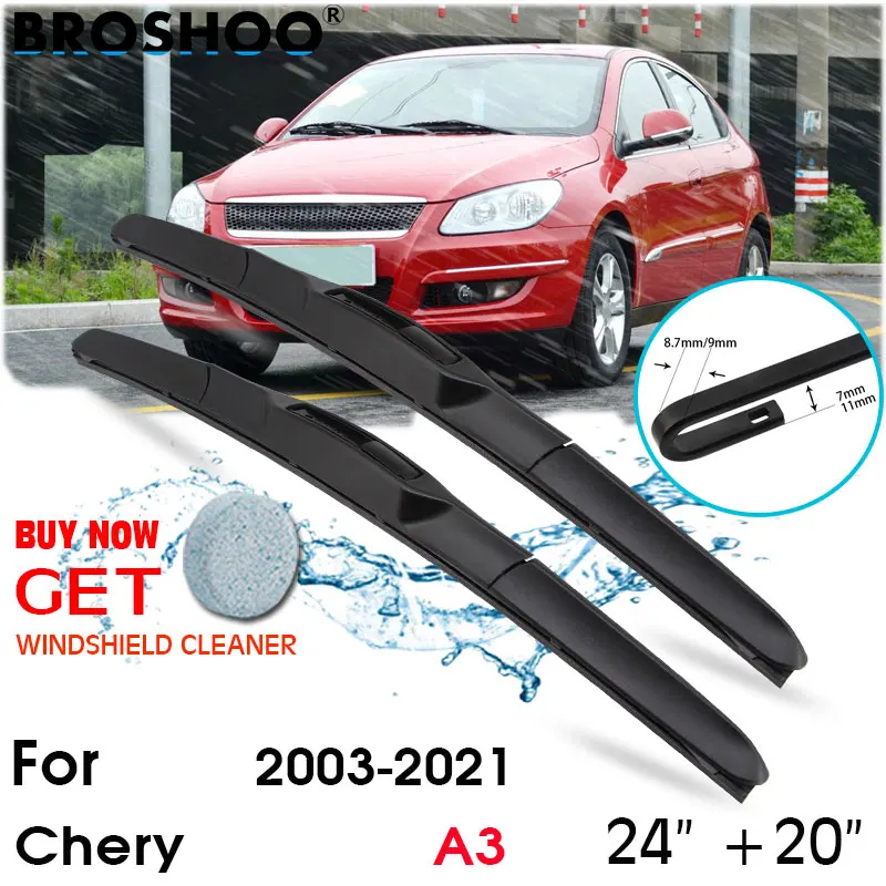 

Car Wiper Blade Front Window Windscreen Windshield Wipers Blades J hook Auto Accessories For Chery A3 24"+20" 2003-2021