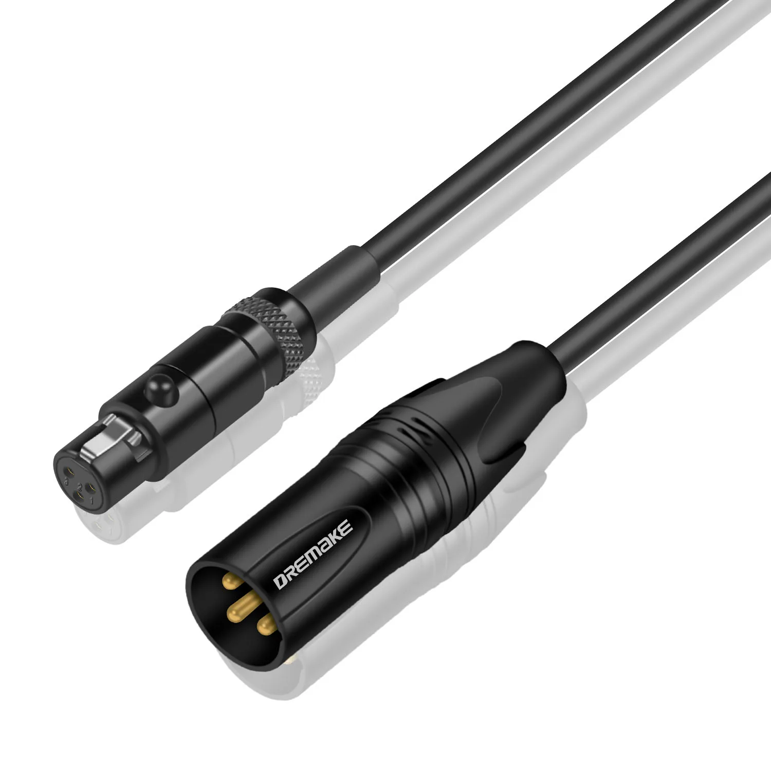 DREMAKE XLR Male to Mini XLR Female Headphone Adapter Cable Mini XLR to XLR Microphone Patch Cable for Camera XLR to Mini XLR