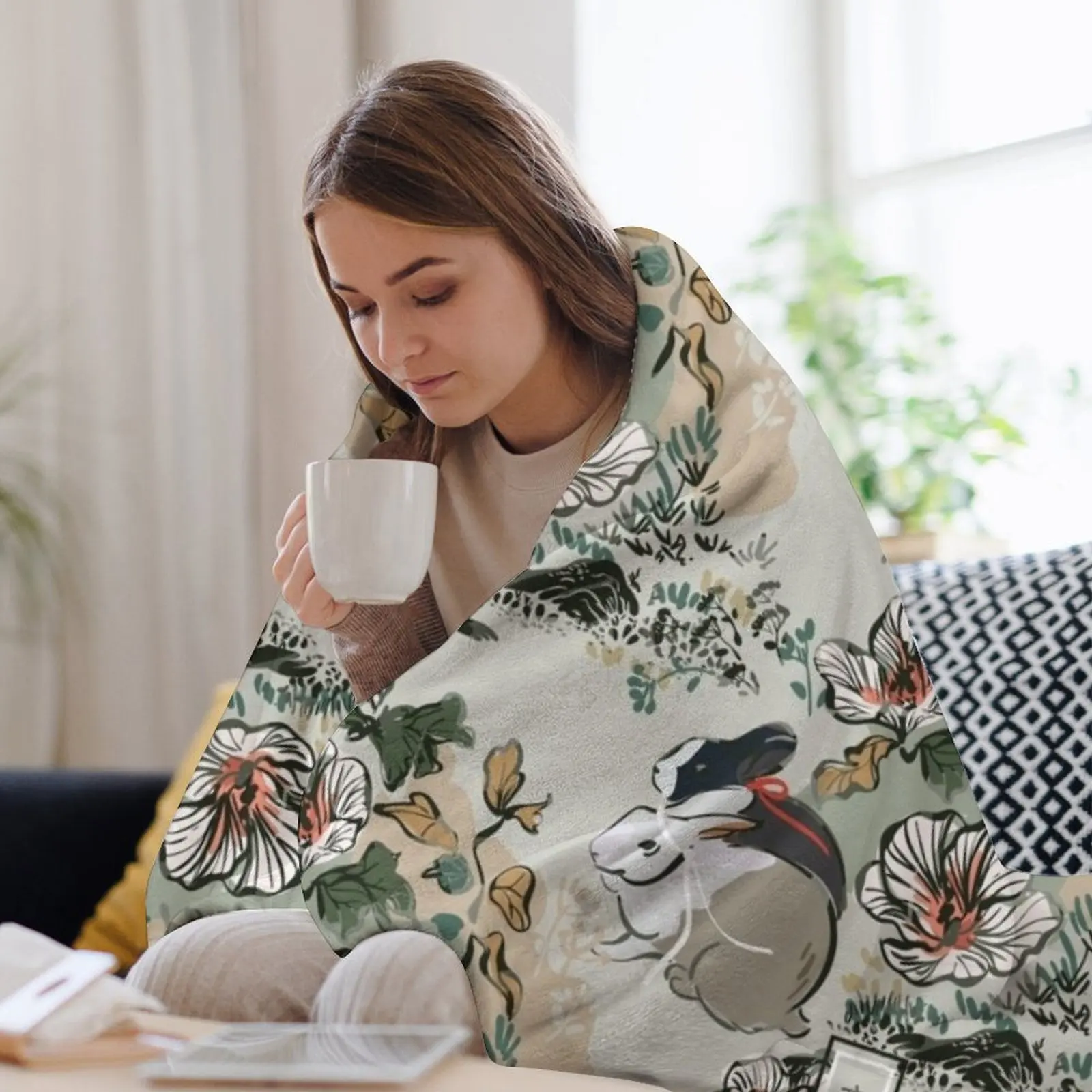 WangXian [БЕСШОВНОЕ ТРАДИЦИОНАЛЬНОЕ] Плед Детское милое одеяло с одним ворсом