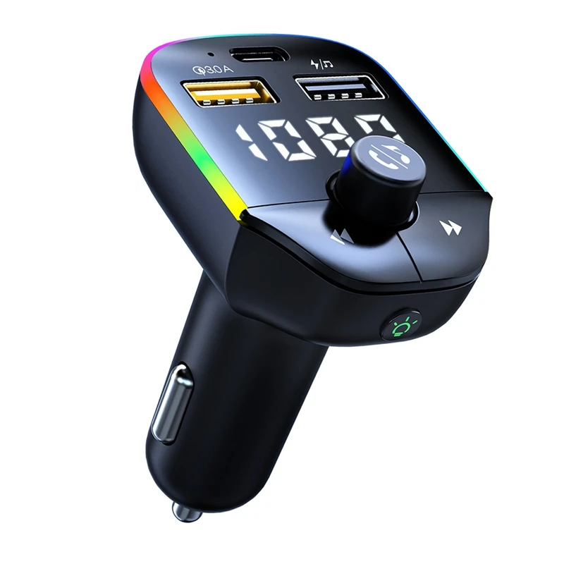 

Автомобильный FM-трансмиттер с функцией громкой связи и Bluetooth QC3.0