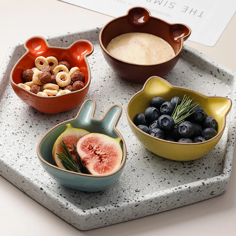 

Creative Ceramic Small Dish Flavor Dishes Cartoon Snack Japanese Style Kitty Dipping Soy Sauce Dish Ceramics Seasoning Tableware