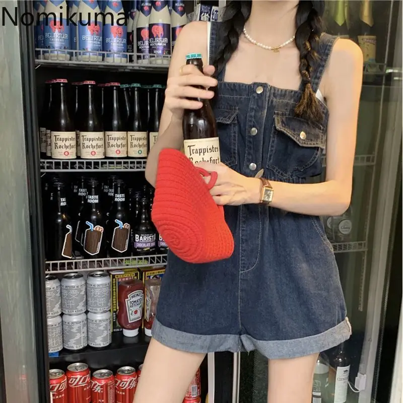 Джинсовые комбинезоны женский комбинезон уличная одежда повседневный летний