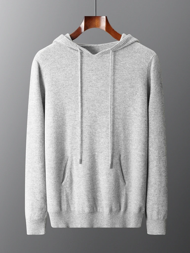 Мужская трикотажная толстовка из 100% мериносовой шерсти модная повседневная