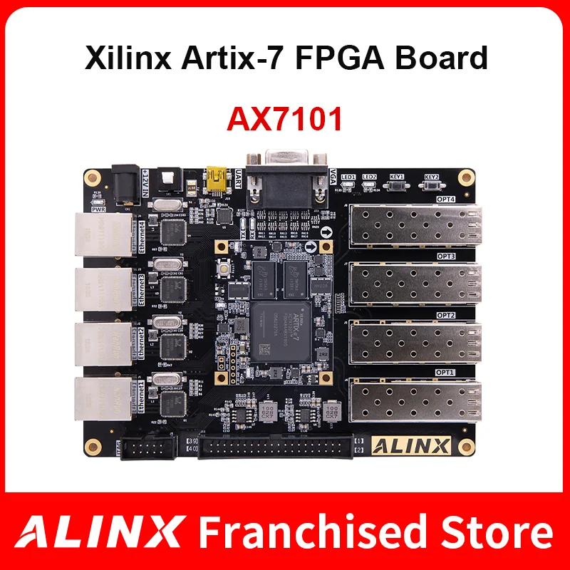 ALINX AX7101: XILINX Artix-7 XC7A100T Плата разработки FPGA A7 SoMs SFP Оценочные комплекты