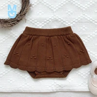 new autumn winter lovely knitting skirt shorts kids knitting pp shorts bottoming princess pleated skirts baby girls shorts