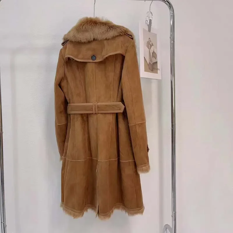 Длинное пальто зимнее женское 2024 Новое поступление одежда из натурального