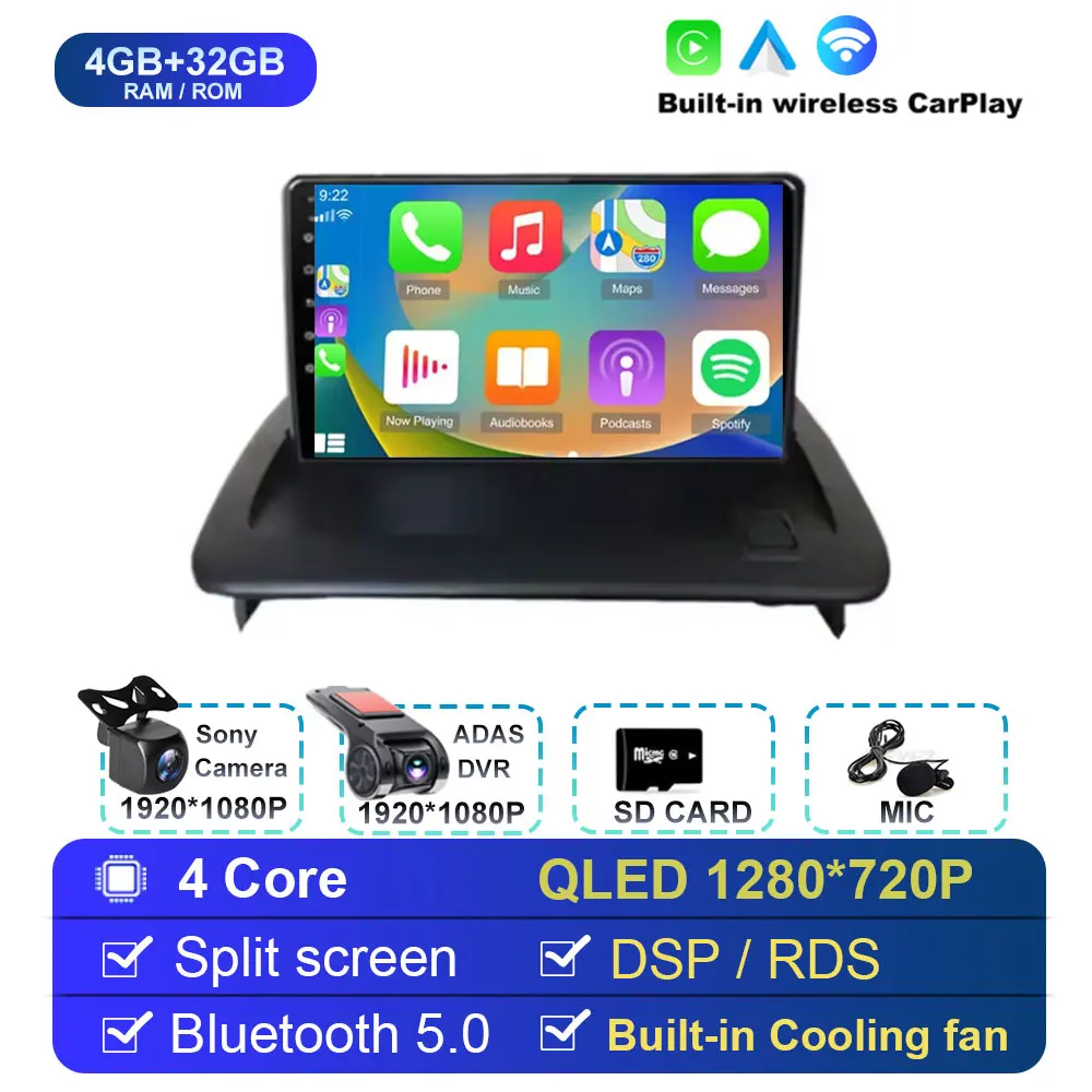 

9-дюймовый Android 15 авто для Volvo C30 S40 V50 C70 2006-2012 Автомобильный радиоприемник Мультимедийный видеоплеер GPS-навигация BT WiFi QLED экран